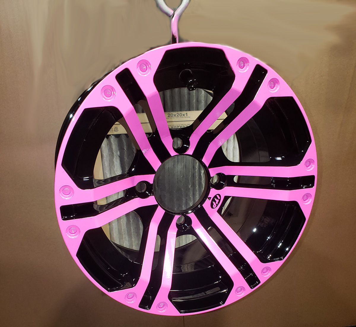 powder coated wheel pink