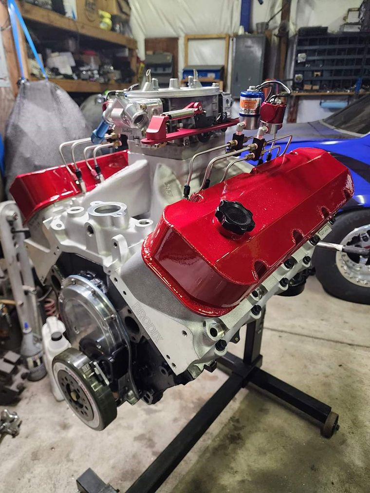 V8 Engine Build — Red