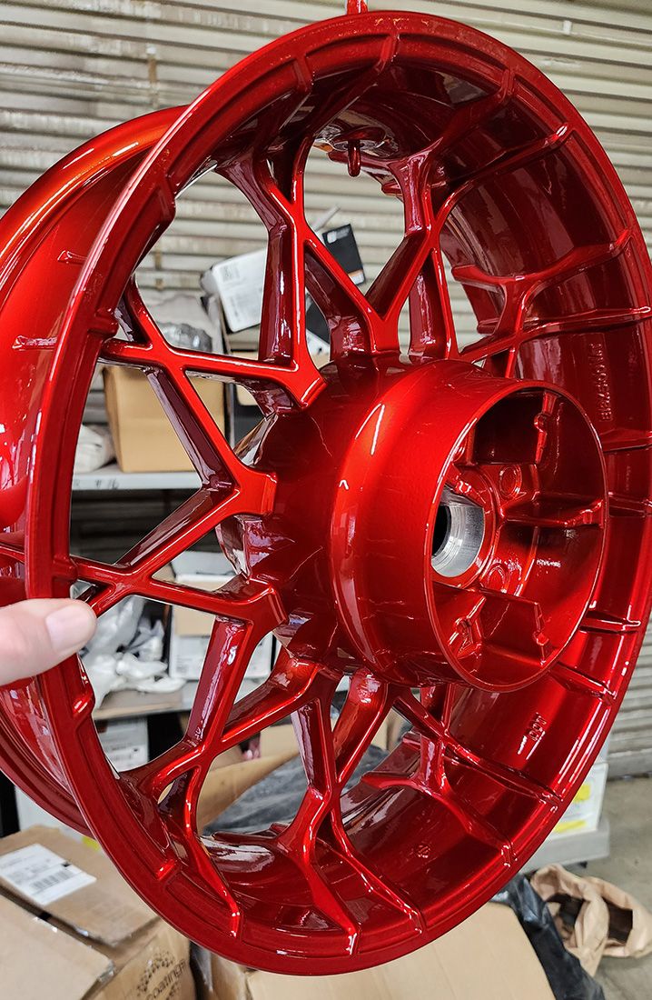 Candy Red Motorcycle Wheel