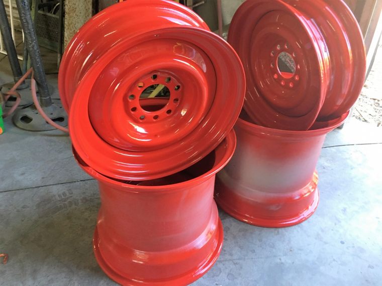Gloss Red Steel Wheels