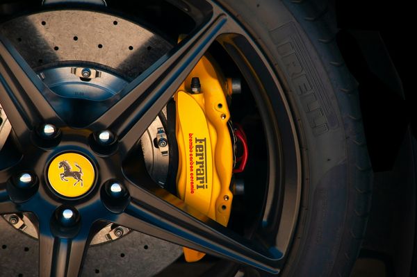 another powder coated wheel and brake caliper