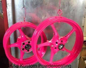Neon Pink Motorcycle Wheels