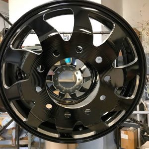 Black powder coated wheel