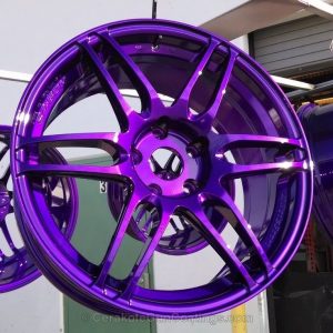 Purple powder coated wheel