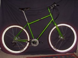 Moss green push bike