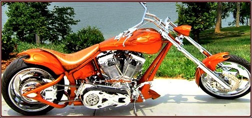 Bright orange motorcycle
