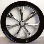Black and chrome powder coated wheel