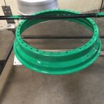 Powder coated dark green wheel trim