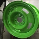 powder coated k green wheel close up